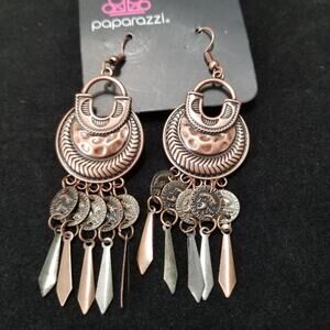 NWT's - Paparazzi: Copper / Silver Cascade Dangle Boho Earrings